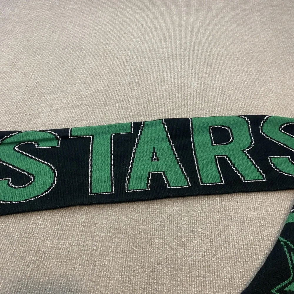 Dallas Stars Scarf Mens One Size Black Green NHL Hockey '47 Knit Fringe Jacquard
